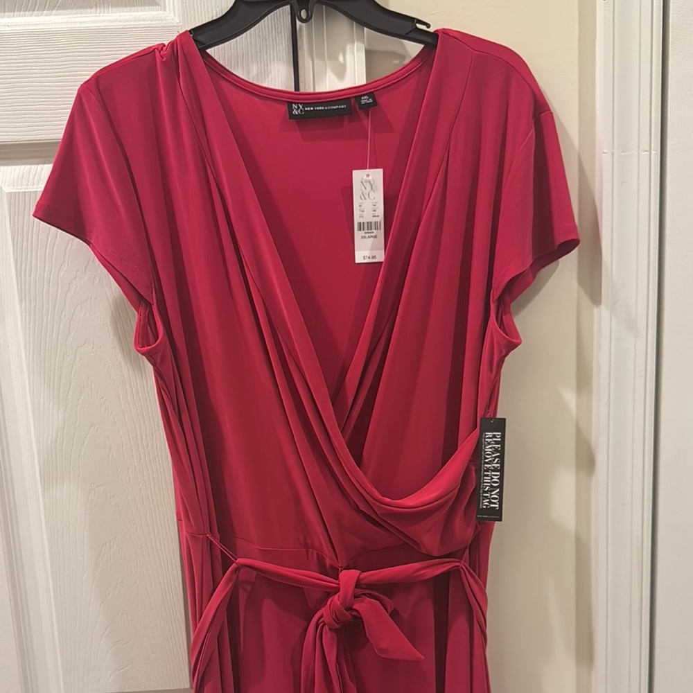 New York & Company Red Wrap Dress